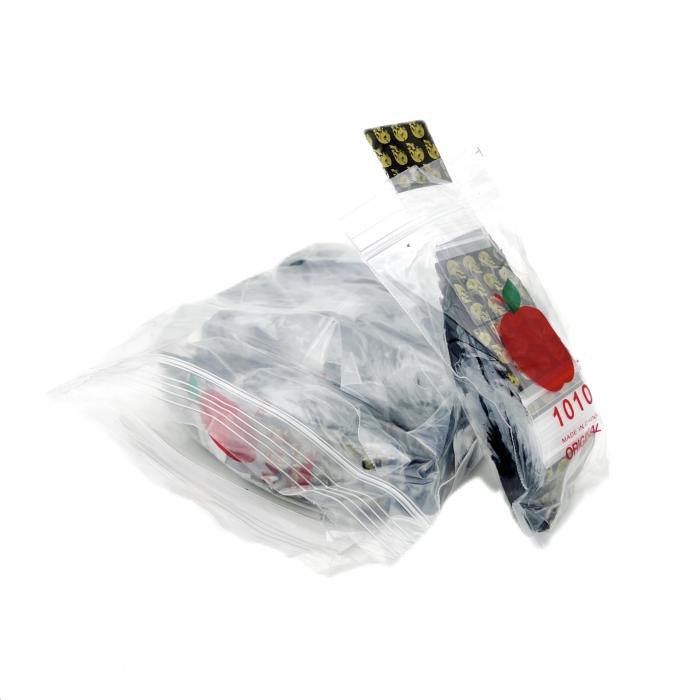 1000 Apple1010 Resealable Plastic Bags Golden Skull 25x25mm