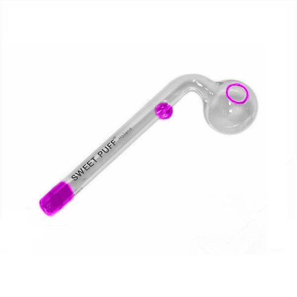 12cm Sweet Puff Glass Pipe Pink Rim