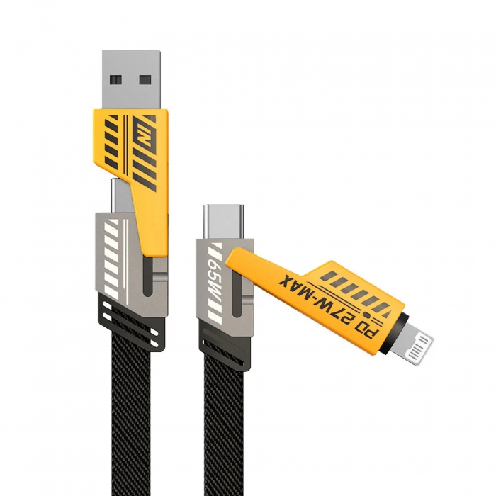 Fast Charging 4 In 1 USB Nylon Cable 1.2m