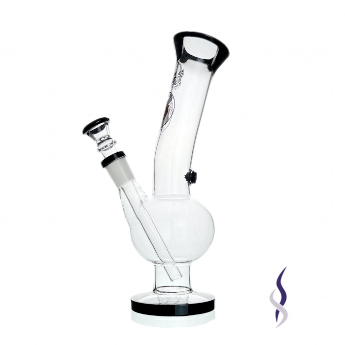 Agung Medium Bull Glass Slide Bubble Bong Black 25cm