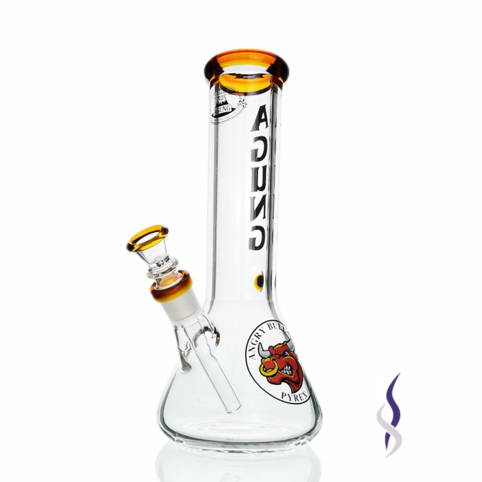 Agung Beaker 7mm Thick Bong Amber 25cm