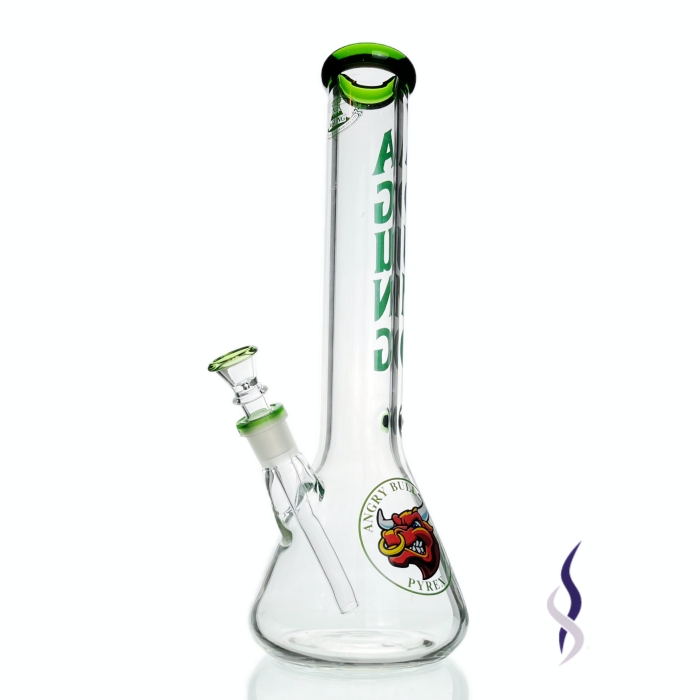 Agung Angry Bull 7mm Thick Beaker Slider Bong Green 35cm