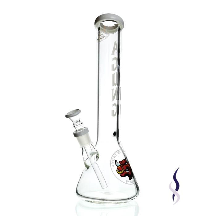 Agung Angry Bull 7mm Thick Beaker Slider Bong White 35cm