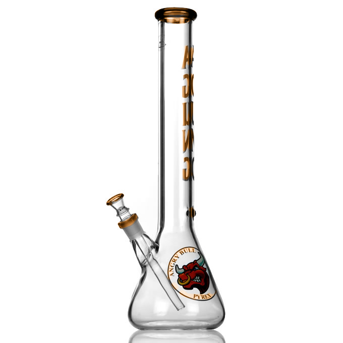 Agung Angry Bull 7mm Thick Beaker Slider Bong Amber 45cm