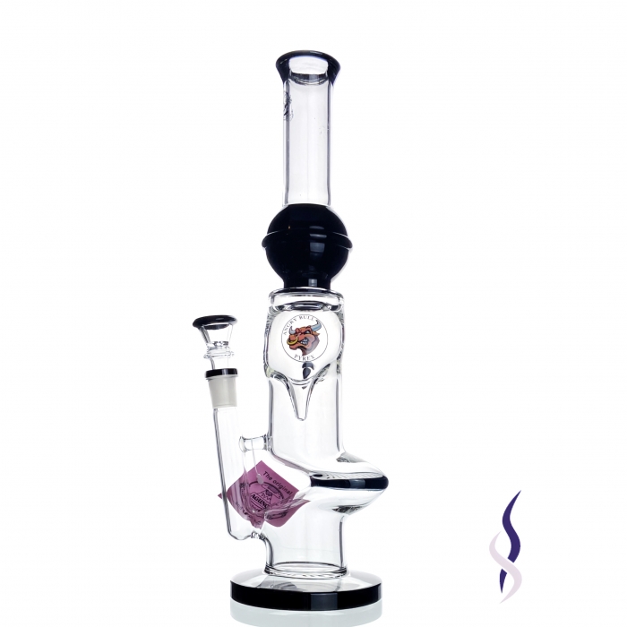 Angry Bulls Bent Bubble Peculator Glass Bong 35cm Black