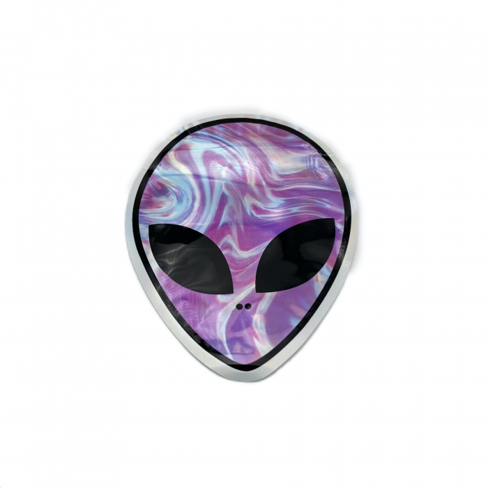 Die Cut Mylar Bags Irregular Pouches With Ziplock Alien