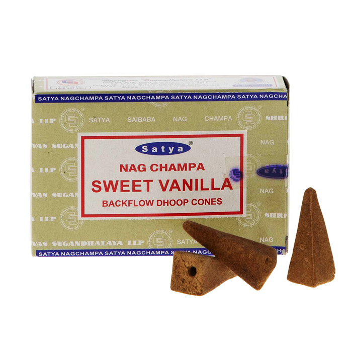 Satya Nag Champa Sweet Vanilla Backflow DHOOP Incense 10 Cones