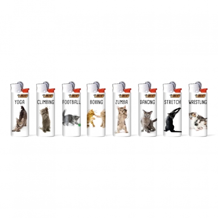Bic Large Disposable Gas Lighter Sporting Cats