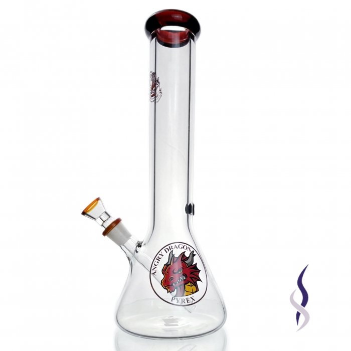 Agung Crazy Dragon 7mm Thick Beaker Slider Bong Amber 35cm