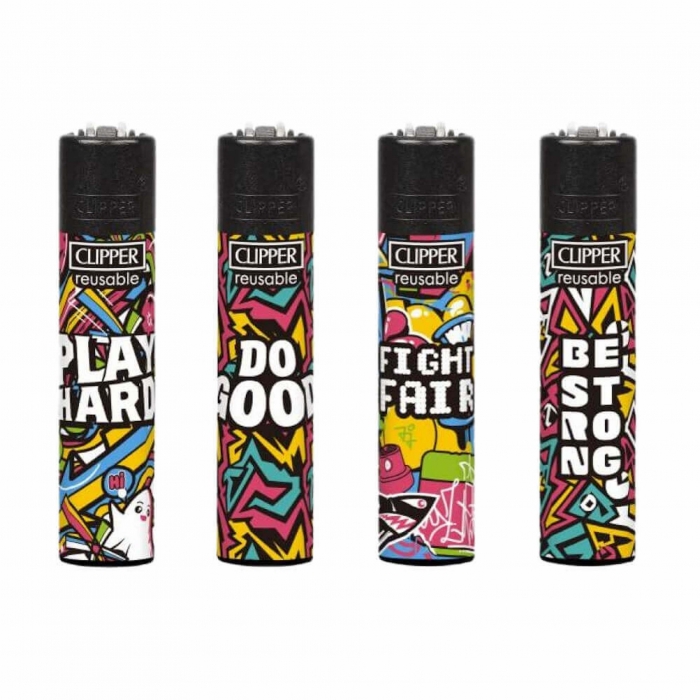 Clipper Refillable Gas Lighter Graffiti Motos