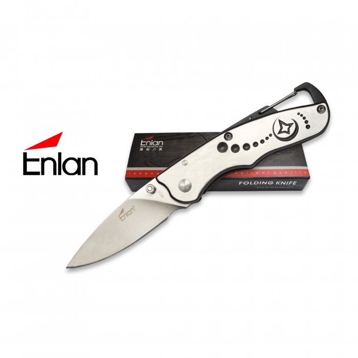 Enlan M05BK Folder With Carabiner Clip Folding Knife 10cm