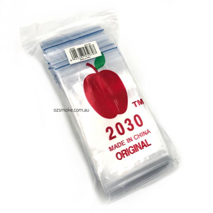 100 Resealable Plastic Bags Clear 50x75mm Apple2030