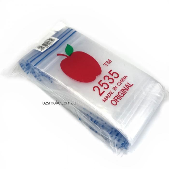 100 Resealable Plastic Bags Clear 65x90mm Apple2535