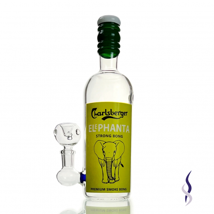 Carlsberg Elephanta Liquor Bottle Glass Bong 23cm