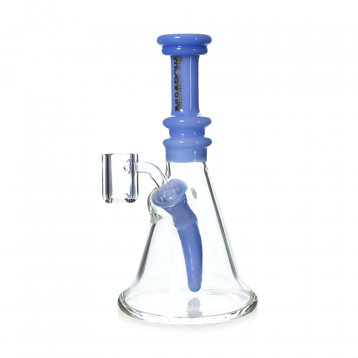 Phoenix Star Glass Dab Rig with Quartz Banger 19cm Blue