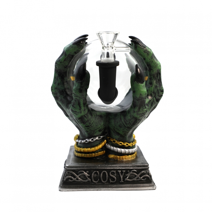 Divination Hand 3D Silicone Glass Water Pipe 19cm