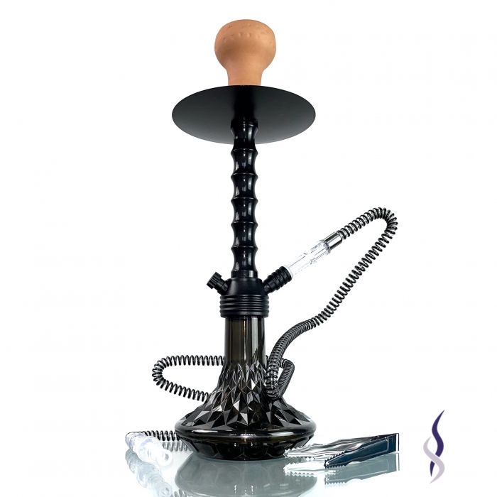 Hookah Single Hose Acrylic Black 40cm