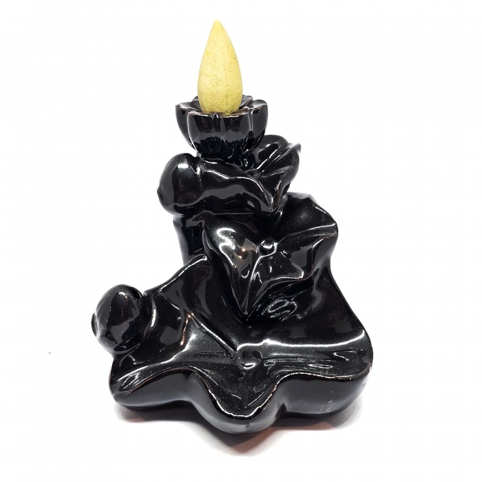 Handcrafted Lotus Ceramic Backflow Incense Burner Stick Holder