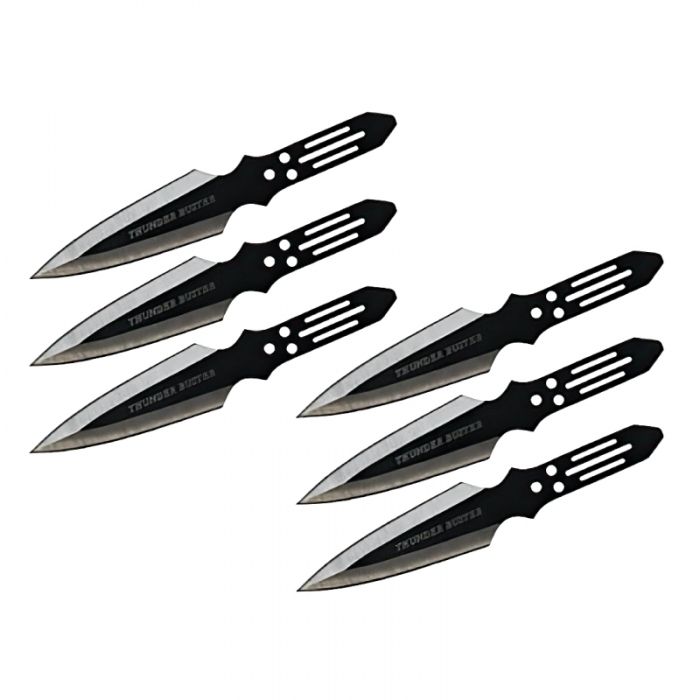 Buckshot Set Of 6 Black Large Throwers A20226 23cm