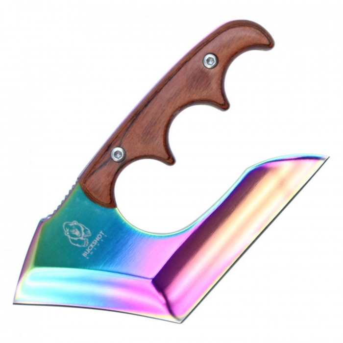 Buckshot Mini Clever Wood Handle Knife Rainbow 12cm