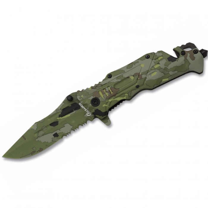 Albsinox Green Camo Aluminium Handle Knife 13cm