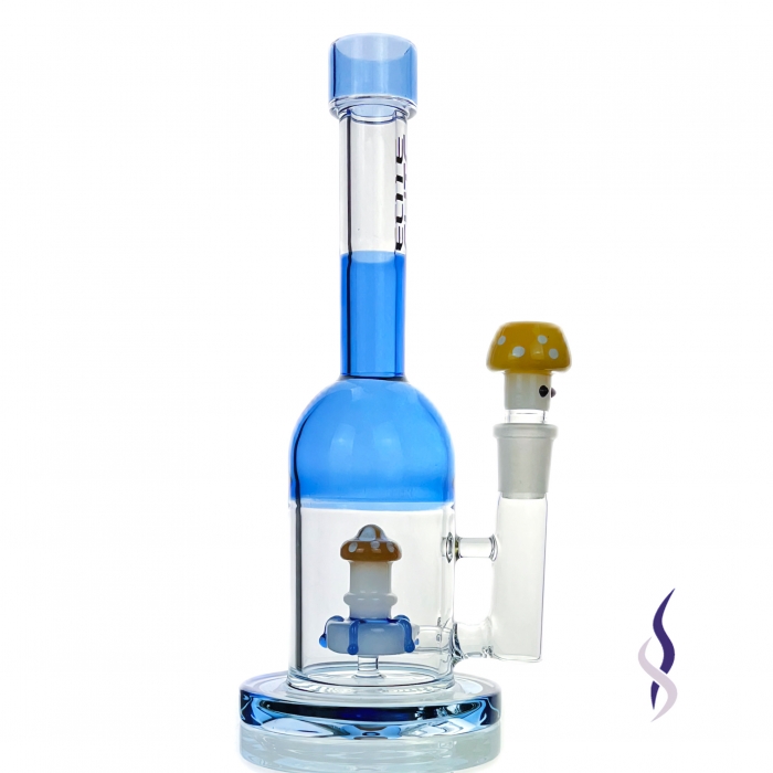 HBKing Elite Mushroom Perc Glass Bong 25cm Blue