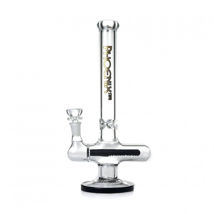Phoenix Star Inline Perc Glass Water Pipe 30cm Black