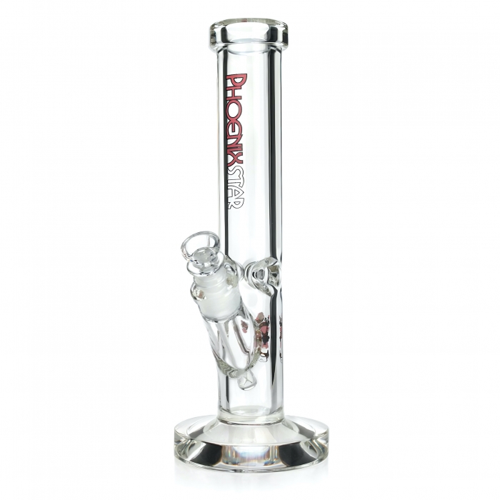 Phoenix Star 9mm Thick Glass Straight Tube Bong 30cm Pink
