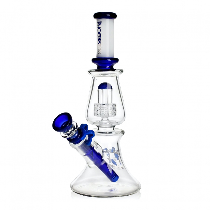 Phoenix Star Matrix Perc Bong 25cm Blue