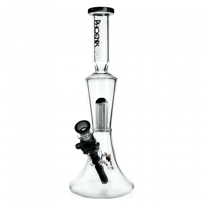 Phoenix Star Percolator Bong with 8 Tree Arms Perc 34cm Black