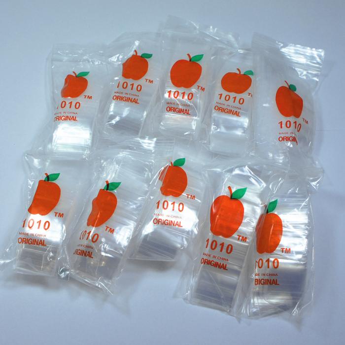 10 x 100 Apple1010 Resealable Plastic Bags Clear 25x25mm