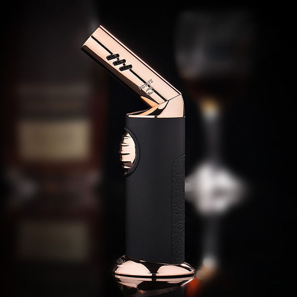 Jobon Adjustable Nozzle Angle Desktop Jet Lighter Black Gold