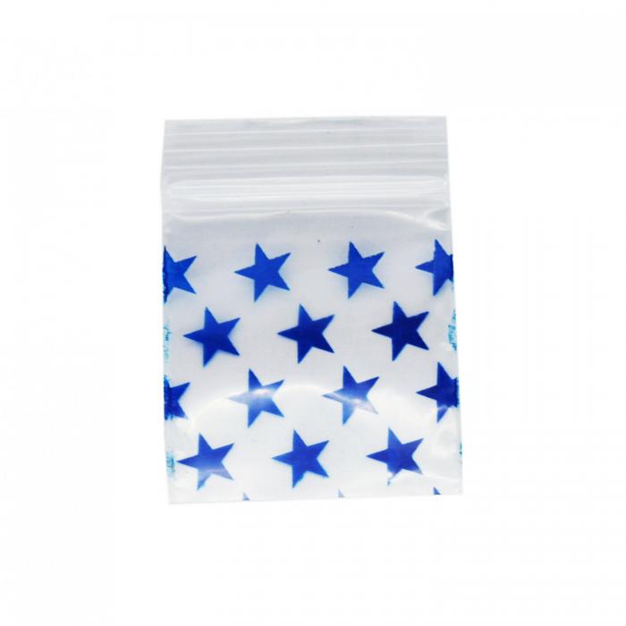 100 Apple125125 Resealable Plastic Bags Blue Star 32x32mm