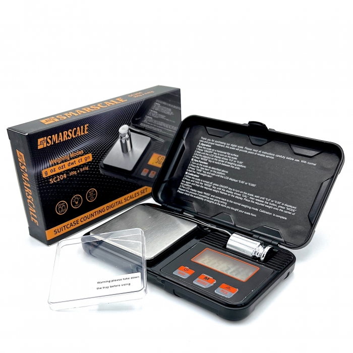 SMARSCALE Suitcase Counting Digital Scales Set 0.01g_200g