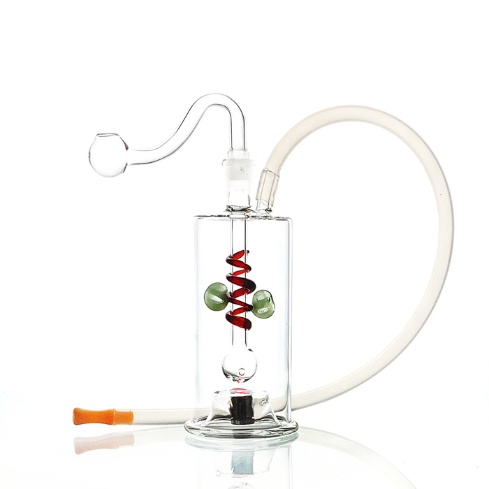 Glass Water Pipe With Decoration and LED 13cm