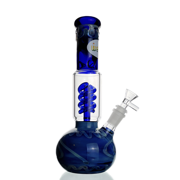 WEGE Swirl Percolator Ice Catcher Full Glass Bubble Bong 26cm