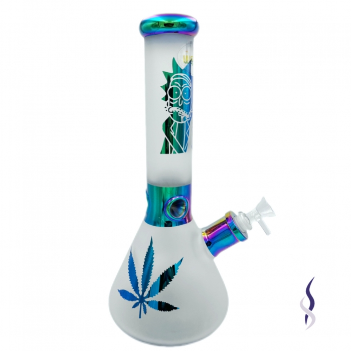 WEGE Rick Morty Ice Catcher 7mm Thick Becker Bong Frost Green 32cm