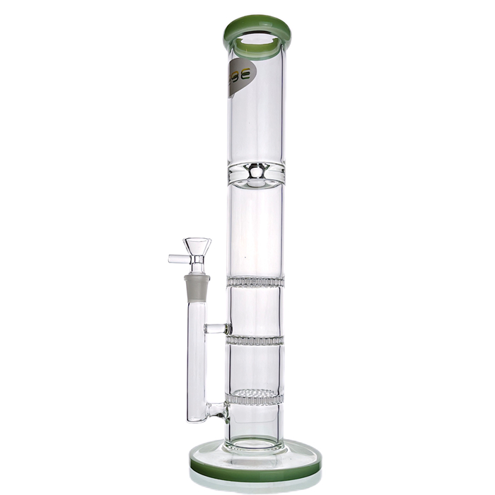 WEGE 3Layer Percolator Ice Catcher Tall Stright Full Glass Bong 38cm