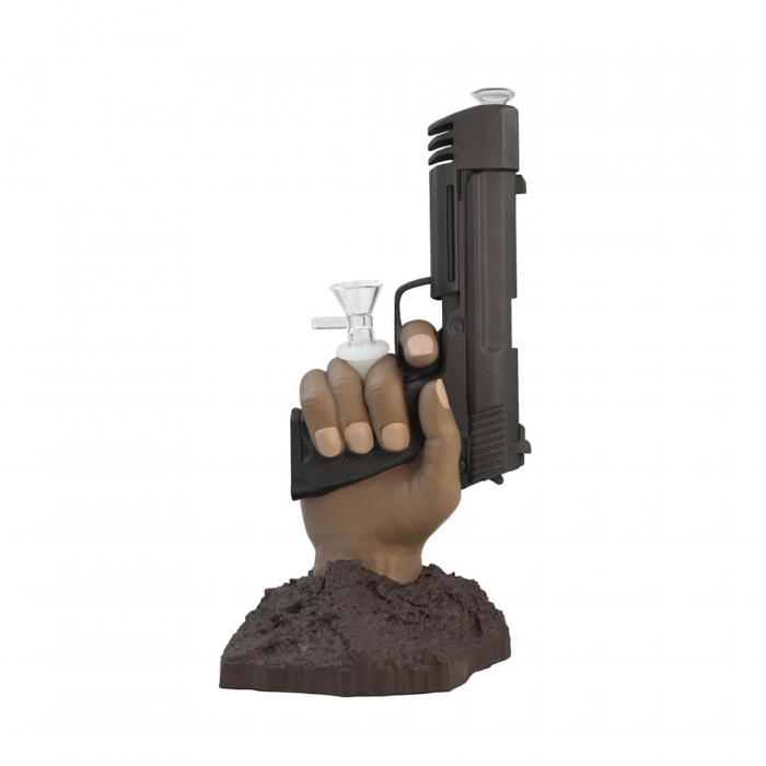 Pistol In Hand Silicone Glass Bong 27cm