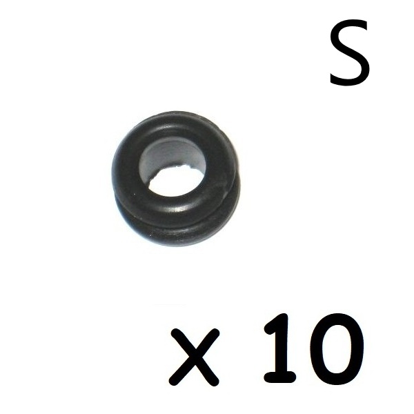 Ten Pack Black Grommet Rubber Small 8mm Hole