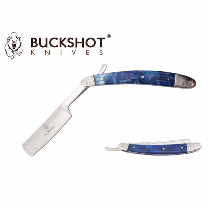 Buckshot Straight Razor Blue RBK01BL 14cm
