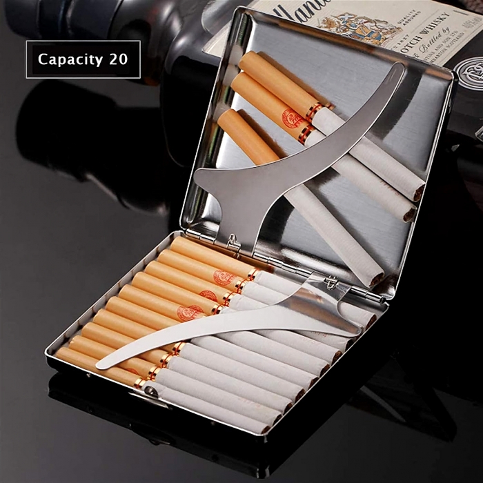 Lava Portable Metal Double Side Cigarette Case With Gift Box