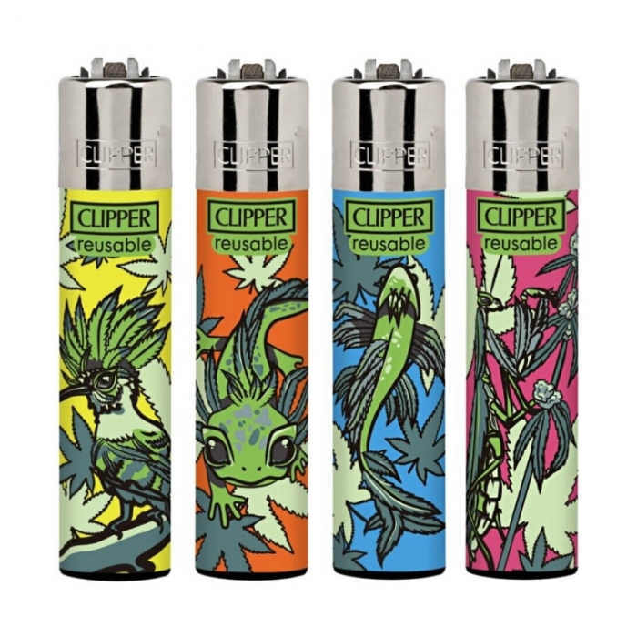 Clipper Refillable Gas Lighter Animal Weeds