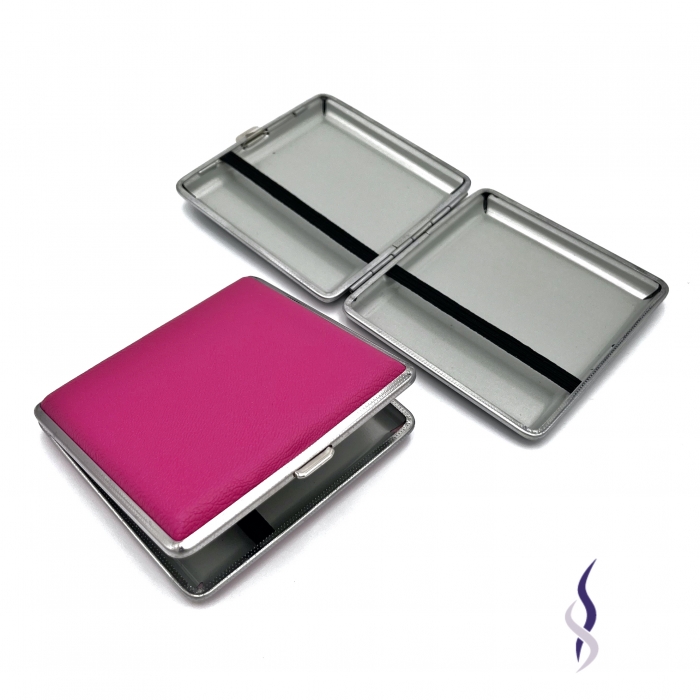 PU Leather Colored Double Side Cigarette Case Metal