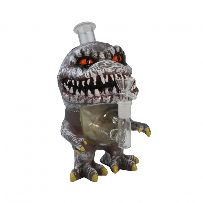 Devil Dinosaur Silicone Glass Water pipe 23cm