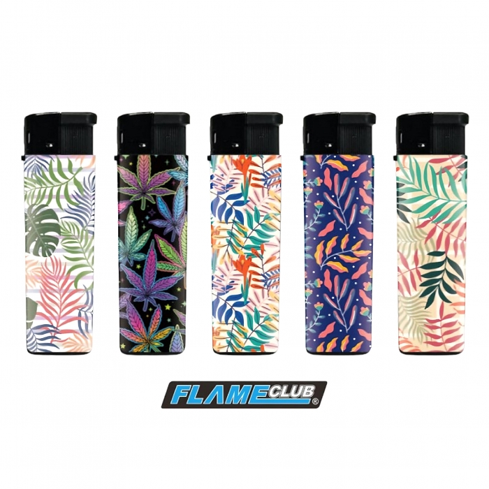 FlameClub Refillable Gas lighter Leaf 5ps Pack