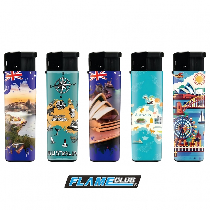 FlameClub Refillable Gas lighter Australia 5ps Pack