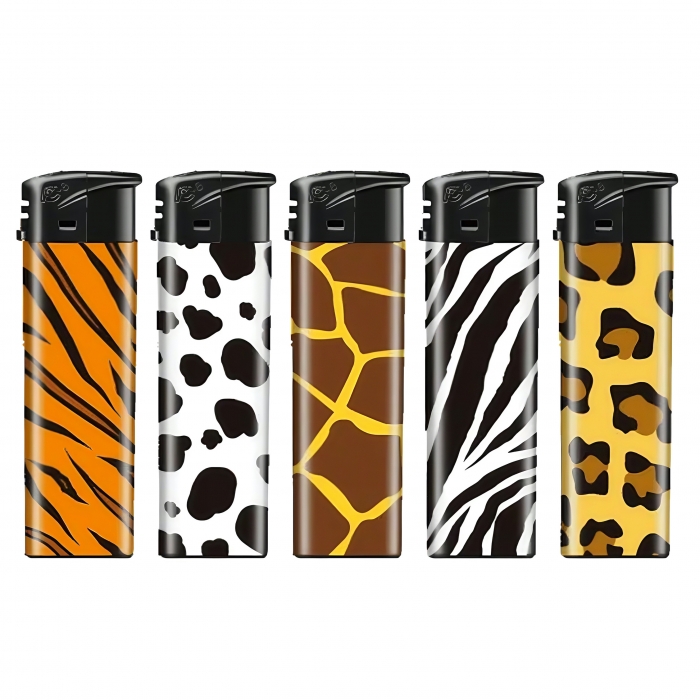 FlameClub Wind Proof Refillable Adjustable Gas Jet Lighter Animal Skin
