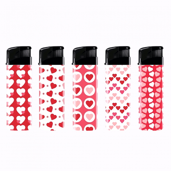 FlameClub Wind Proof Refillable Adjustable Gas Jet Lighter Love Heart