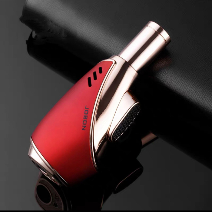 Jobon Vertical Egg Shape Jet Lighter Gift Box Red